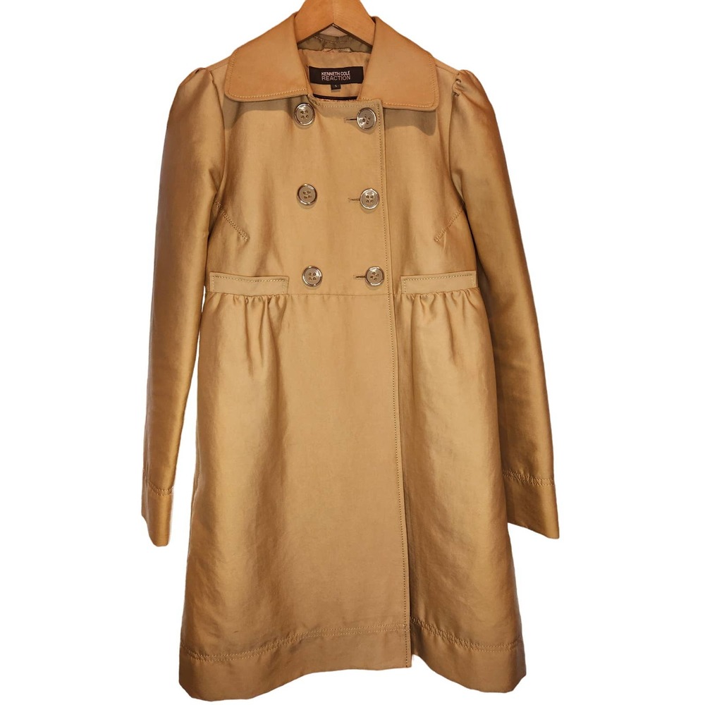 Kenneth Cole women's lightweight jacket.  Golden/Beige satin material. small